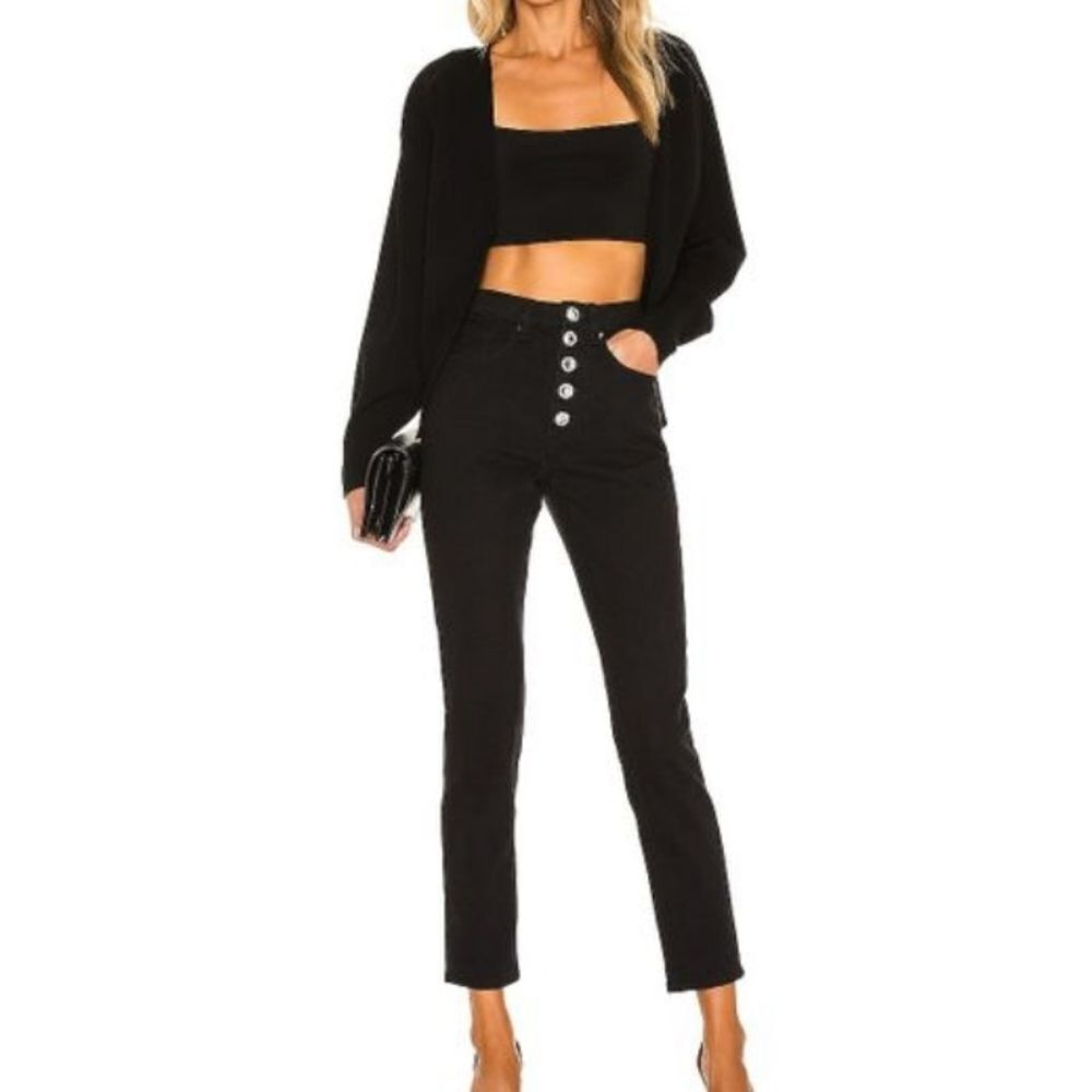NEW WE WORE WHAT crystal button jeans 25